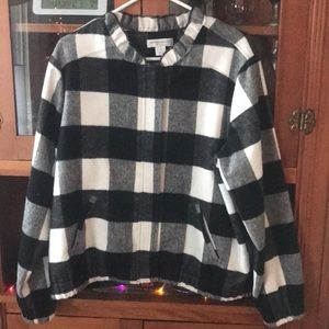Christopher & Banks Black n White Plaid Jacket